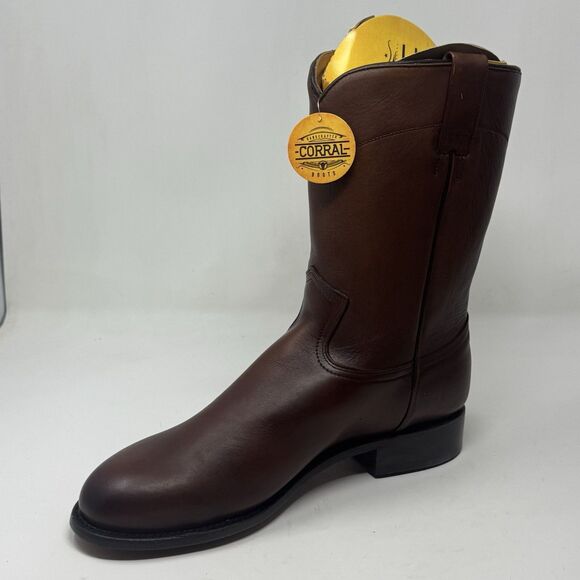 Corral A4068 Cowboy Roper Boots Mens 11.5 EE Brown Cow Leather Mid Calf Western - Picture 8 of 15